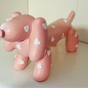 Cute Balloon Dachshund Dog Pink with white hearts